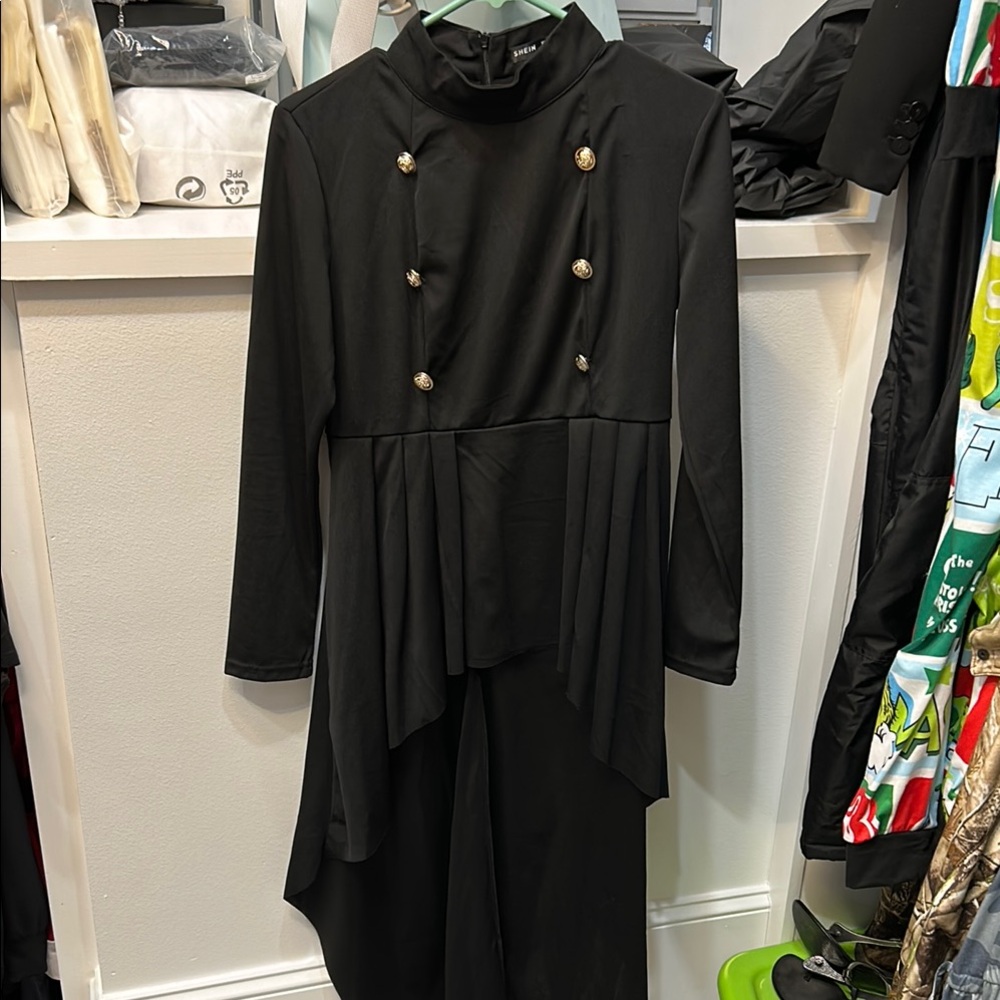 SHEIN Black Asymmetrical Dress